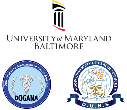 Logos for Dow University, Dogana, and UMB