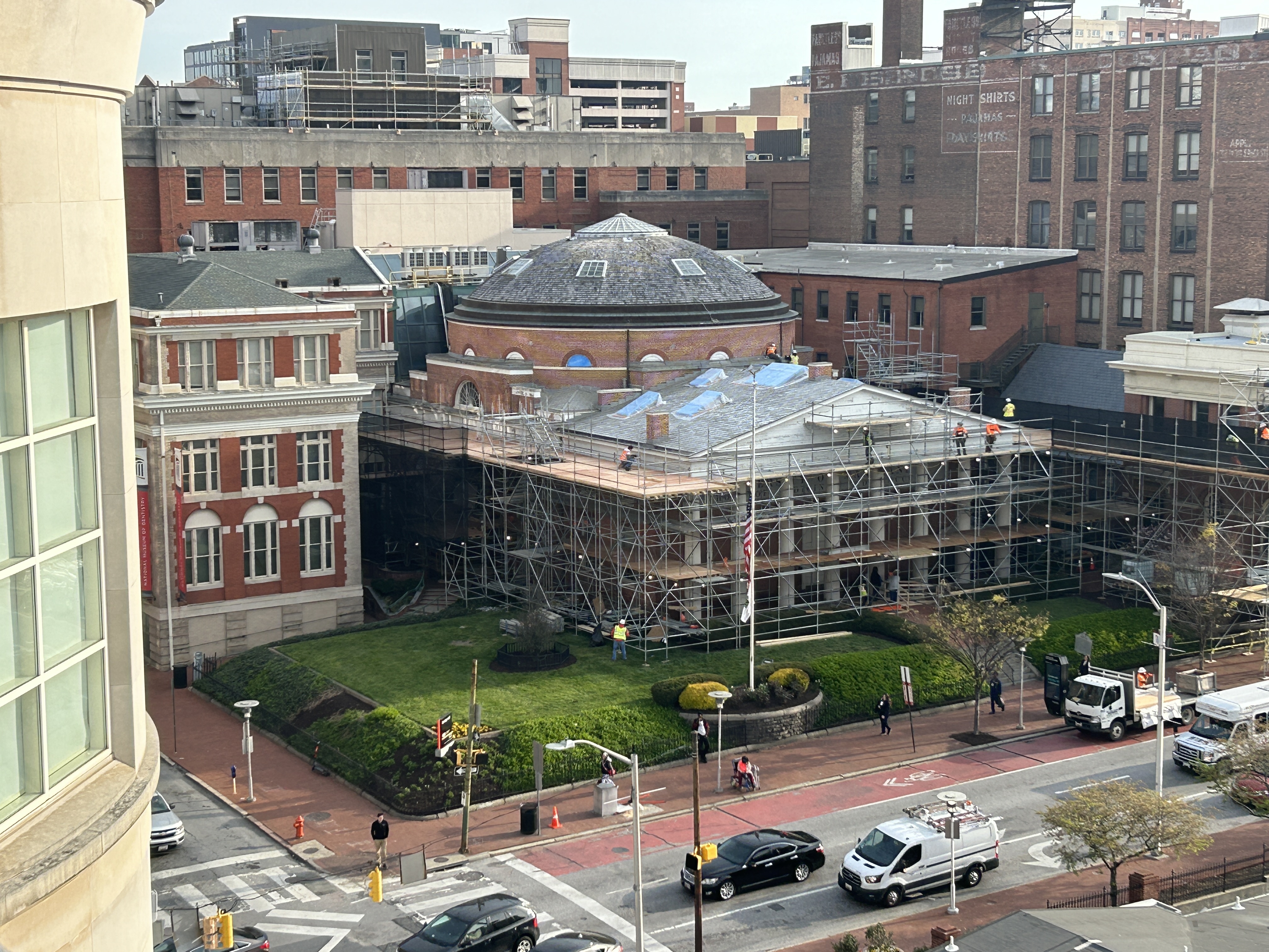 Davidge Hall with scaffolding