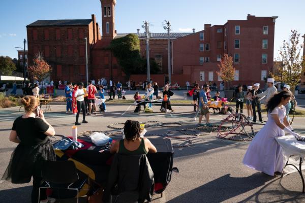 People doing different activities at an event