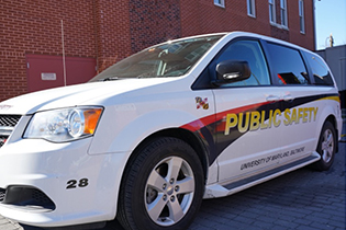 UMB Public Safety vehicle with branding