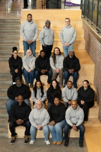 diverse group on steps