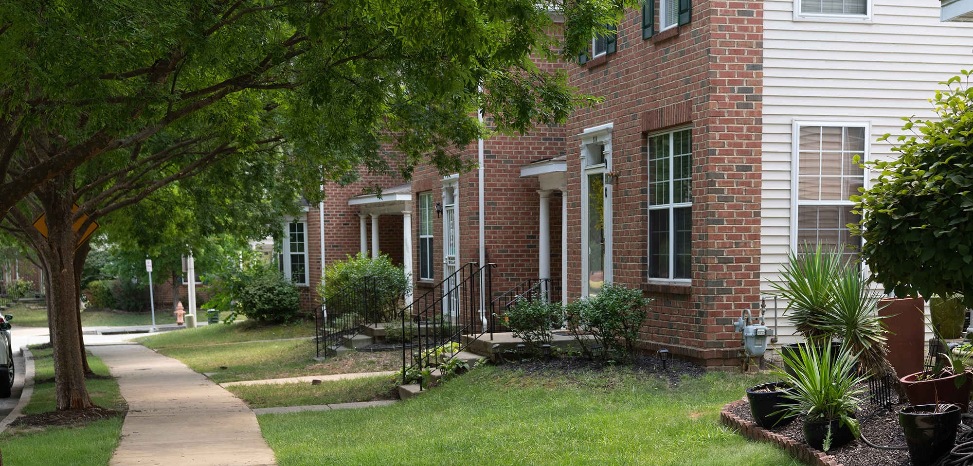 A Street with a row of houses