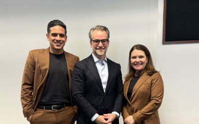 l-r: Victor Ulloa, MLS players association player relations manager and former player; Eric Harrington, general counsel, MLS players association; Maryland Carey Law Vice Dean Deborah Eisenberg