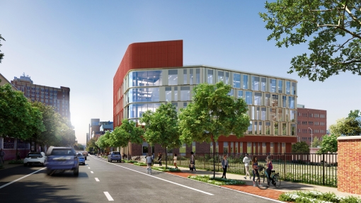 The University of Maryland, Baltimore broke ground Oct. 17 on its $120 million, six-story University of Maryland School of Social Work building at 600 W. Lexington St. (Rendering courtesy of Ballinger)