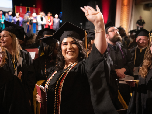 Graduates were excited as they entered the Lyric Baltimore and began spotting their loved ones in the audience.