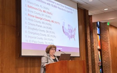 Ilene Rosenthal, director, Greater Maryland Alzheimer's Association, presents at the GGEAR 